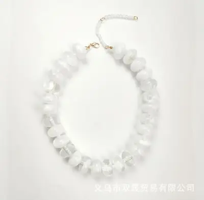 Acrylic Colorful Gradient Beaded Necklace, Casual Fashion Accessory - 11