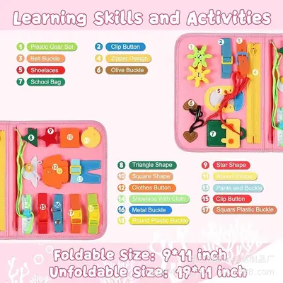 CPC CE Certified Felt Busy Board, Early Education Dressing Learning Toy for Children