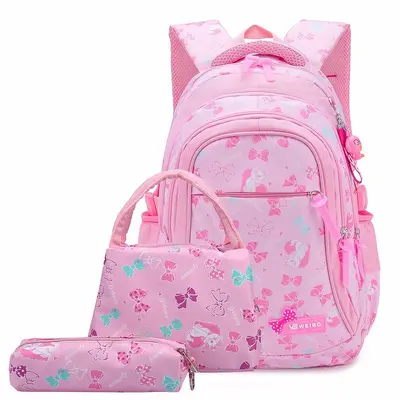 Korean-Style Waterproof School Backpack Set, 3 Pieces, Ultra-Light