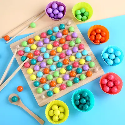 2-in-1 Perlen-Greifspiel, Lernspielzeug zur Konzentrationsförderung für Kinder
