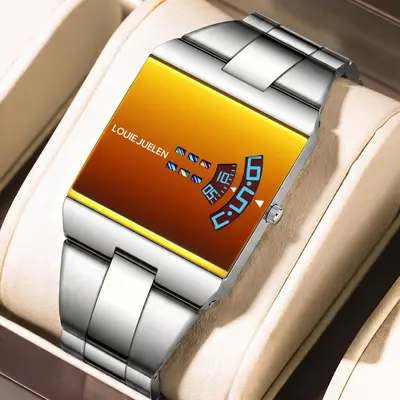 Herrenarmbanduhr, Quarz, Edelstahl, wasserdicht - 10