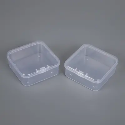 4.5方形透明pp塑料盒防尘有盖DIY拼豆收纳盒饰品美甲包装盒物料盒 - 3