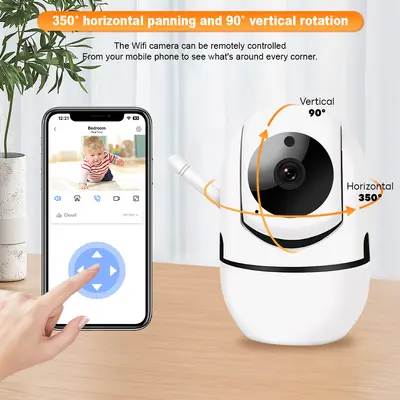 Intelligente WiFi-Sicherheitskamera, Schwenk-Neigung, Infrarot-Nachtsicht