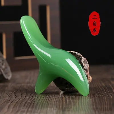 Sandal Ağacı Üçgen Kuş Ayak Taban Acupoint Gua Sha Kas Serbest Bırakma Çubuğu Ayak Taban Meridyen Temizleme Mucizesi Ayak Taban Masaj Cihazı Meridyen Fırçası - 9