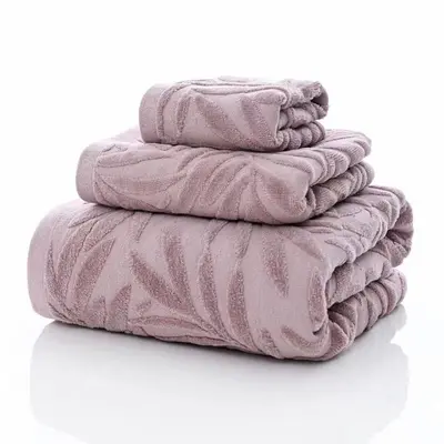 凹凸浮雕割绒提花浴巾外贸跨境全棉方巾毛巾浴巾套装 bath towel - 9