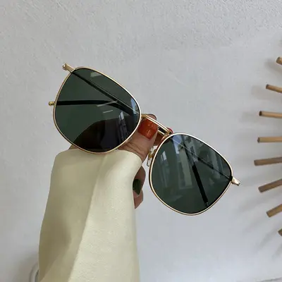 Qianai polarisierte Sonnenbrille, eckige Metallfassung, UV-Schutz - 8
