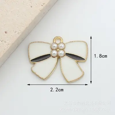 Alloy Hat Bow Bag Perfume Bottle Earring Bracelet DIY Jewelry Accessories - 8