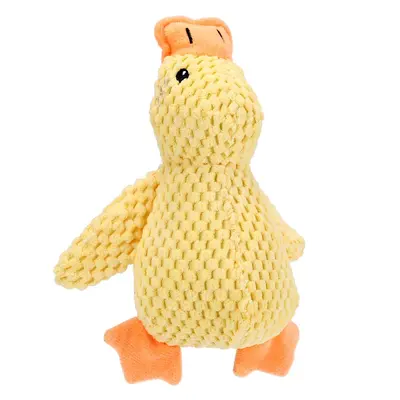 Plush Yellow Duck Cat Toy with Crinkle Paper and Catnip - 8