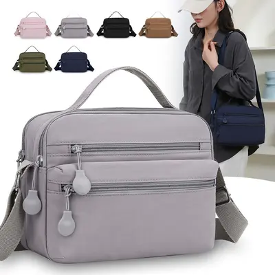 Small Square Nylon Crossbody Bag, Multifunctional Women's Shoulder Bag