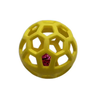 TPR Dog Toy Hollow Ball with Bell, Teeth Cleaning and Training - 9