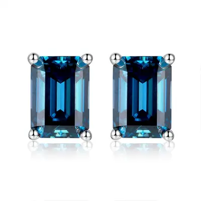 Small Octagonal 1 Carat Moissanite Earrings, S925 Silver