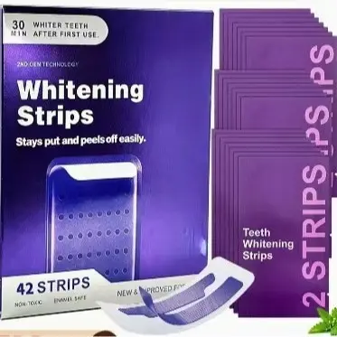 V34 Purple Teeth Whitening Strips, Yellowing Removal, Dry Strips - 6