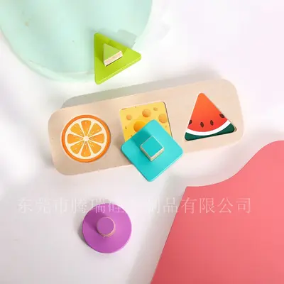 Baby Educational Early Learning Shape Matching Toys Child Color Sensory Montessori Teaching Aids Wooden Hand-Carved Board