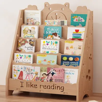 Grenzüberschreitender massiver Holzregal-Ablageregal Kindergarten-Spielzeugschrank Spielzeugaufbewahrungsregal Montessori-Kinderregal Bilderbuchregal