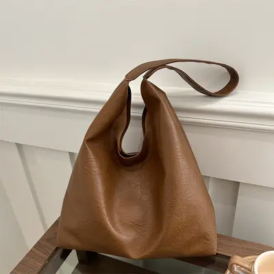 Women's Retro Large Capacity Shoulder Bag, Korean Style Work Tote