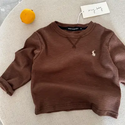 Kinder-Langarm-T-Shirt, Herbst, einfarbig - 10