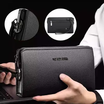 Men's Clutch Bag, Fingerprint Lock, Large Capacity, Business Style - 7