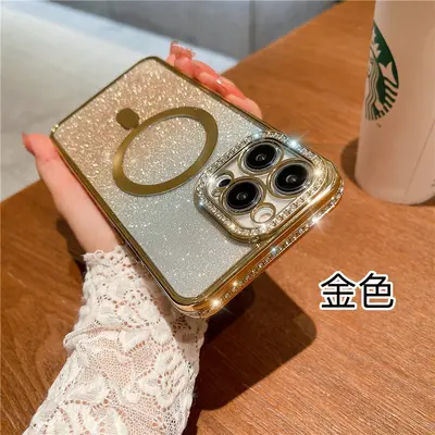 iPhone 16 Pro Max rhinestone magnetic charging case gradient - 13