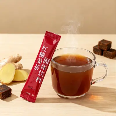 Brown Sugar Ginger Tea, Single Sachets, Instant Granules - 4