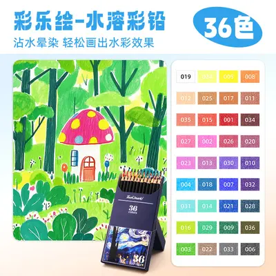 Touchmark彩铅72色套装水溶性油性不易断铅美术绘画原木彩铅套装 - 13