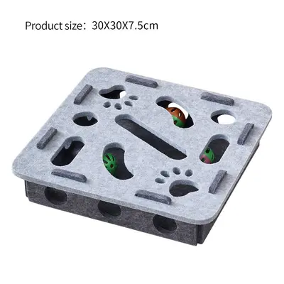 Cat Scratch Board Self-Play Interactive Cat Toy with Maze and Felt Box - 10