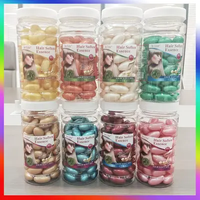 Opaque Hair Care Oil Capsules 60 Pcs, Oval Particles with Moroccan Vitamin E - 2