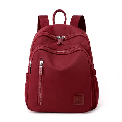 Lightweight Solid Color Textured Backpack, Women's Backpack for Outdoor Travel and Commuti - 11