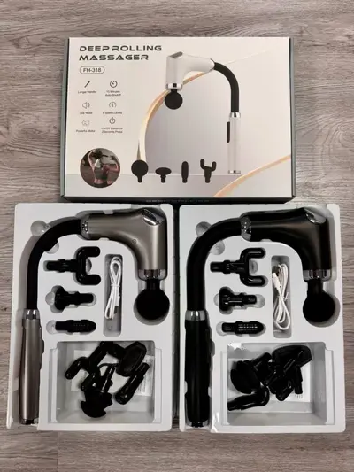 跨境新款筋膜枪全身多功能按摩器按摩仪加长手柄便携手持热敷按摩 - 11