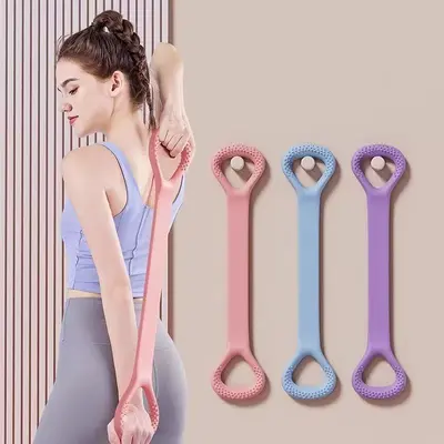 Şekil 8 direnç bandı yoga elastik bant omuz açıcı direnç halatı güzellik geri aracı şekil 8 direnç bandı fitness ekipmanları - 2