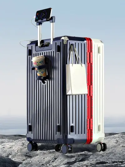 Aluminum Frame Large Suitcase, Combination Lock, Silent Universal Wheels - 4