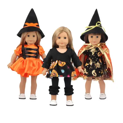 Puppenkleidungsset 18 Zoll American Girl mit Halloween-Hexenhut
