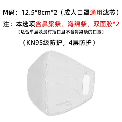 4-lagiger Ersatzfilter für KN95-Masken, Schmelzblasvlies, PM2.5, einzeln verpackt