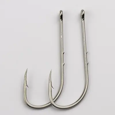 Sea Fishing Hook, Double Barbed Long Shank, High Carbon Steel