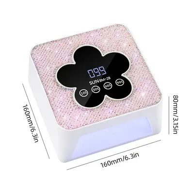 UV-LED nail lamp, rhinestone design, fast-drying, professional - 8