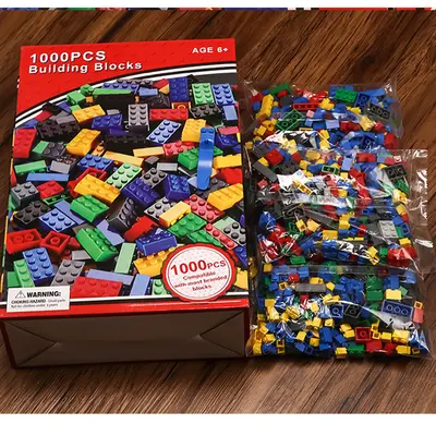 Small Particle Building Blocks 1000 Pieces, Multi-Brand Compatible, Color Box