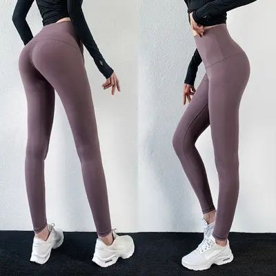 Dikişsiz Şeftali Yoga Pantolonu Kadın Elastik Yüksek Bel Karın Toplayıcı - 11
