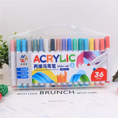 Acrylmalstifte, 12er/24er/48er-Set, zum Malen auf Stoff/Keramik/Holz, wasserfest - 9