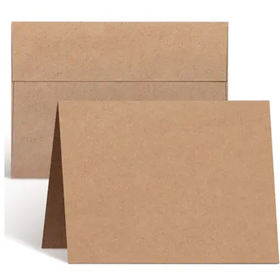 A7 kraft kağıt davetiye zarfı, kendinden yapışkanlı, boş tebrik kartı için
