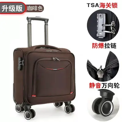 Oxford Cloth Men's Suitcase with Combination Lock and Universal Wheels - 10