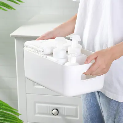 Storage Box Tabletop Cosmetics Organizer Miscellaneous Items Sorting Box Storage Basket Plastic Snack Household Kitchen Storage Box