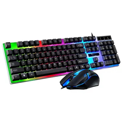 Kaynak üretici Chasing Light Leopard G21B kablolu klavye ve fare seti usb ışıklı mekanik klavye ve fare seti sınır ötesi