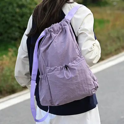 Waterproof Drawstring Backpack, Large Capacity Unisex School Bag - 5