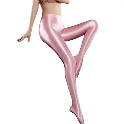 Glossy Silky 80D Thick Opaque Tights, Dance and Yoga Crotchless Style - 5