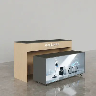 Multifunctional Display Stand with Hangable Light Box, Customizable Island Design - 7