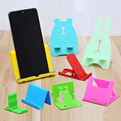 Portable desktop phone holder, foldable, tablet compatible