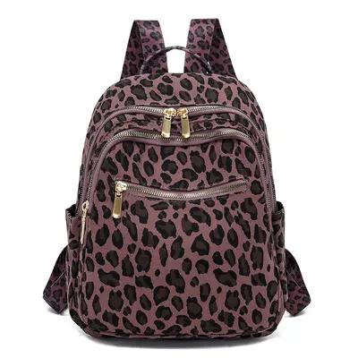 Leopard Print Student Backpack, Large Capacity Travel Daypack - 8