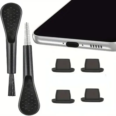 Handy-Staubschutzstöpsel-Set USB-C Staubschutzkappe, 4 USB-C-Anschlussabdeckungen Ladeanschluss-Reiniger