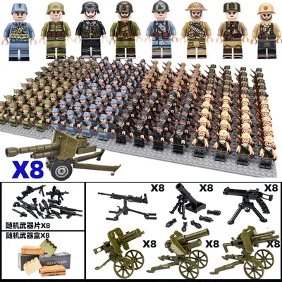 Askeri Serisi Yapı Blok Minifigür Seti, Asker ve Polis Figürleri - 10