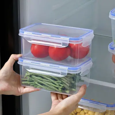 Microwave Safe Food Storage Container Transparent with Lid Food Grade Freshness Preserving Box Refrigerator Airtight Seal with Lid Rectangular Storage Box