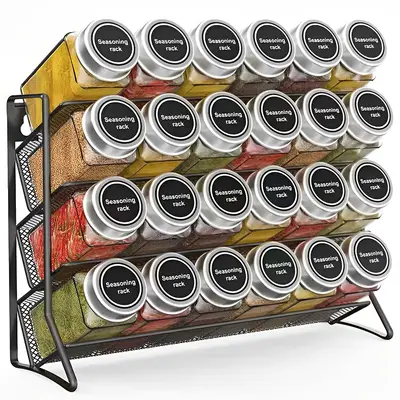 Amazon cross-border storage shelf wall-mounted spice rack kitchen cabinet storage shelf